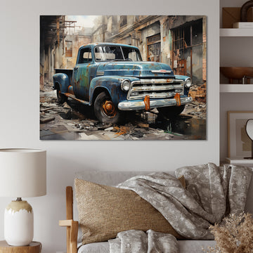 Pickup Truck Industrial Elegance - Pickup Truck Canvas Wall Art